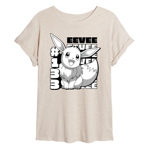 Women's - Pokémon - Eevee Panel Oversized Graphic T-Shirt - 1 of 4