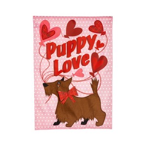 Puppy Love Applique Garden Flag - 1 of 2