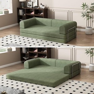 Coucheta Convertible Sleeper Sofa Collection - Corduroy Fabric, Fixed Frame, Modular for Living Room, Lounge & Studio, Multiple Colors - 1 of 4