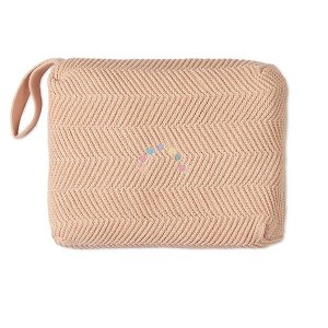 MiniMoi Baby Herringbone Knit 100% Cotton Blanket with Carry Pouch - 1 of 4