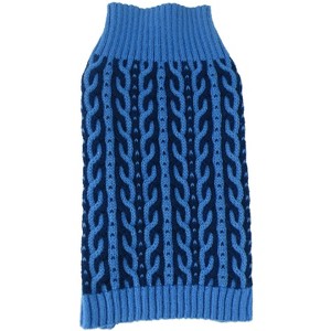 Pet Life (R) Harmonious Dual Color Weaved Heavy Cable Knitted Fashion Designer Dog Sweater - 1 of 3