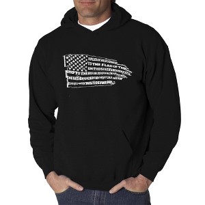 LA Pop Art Men's Word Art Hooded Sweatshirt - Pledge of Allegiance Flag - 1 of 4