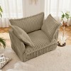SKRAN 49" Oversized Armchair,Upholstered Comfy Corduroy Couch Chair with 2 Large Soft Pillows,for Living Room Bedroom Apartment (Camel, 1 Seat) - 4 of 4