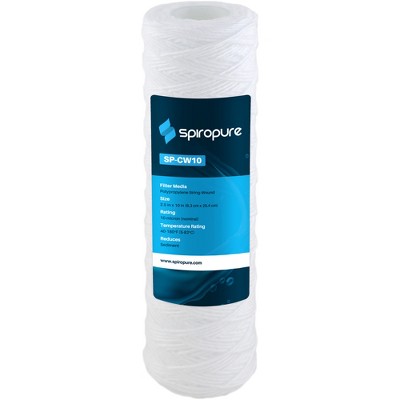 SpiroPure 10 x 2.5" String Wound Polypropylene Water Filter, 10 Micron (24 Pack)