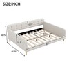 Sapphtopaz Daybed with 4 Support Legs Velvet Fabric Upholstered Bed Frame with Button Tufted and Slats Support for Apartment, Bedroom - 2 of 4