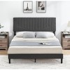 Whizmax Queen Size Bed Frame Upholstered Platform with Headboard, Adjustable Headboard, Wooden Slats Support, Light Grey - 2 of 4