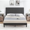 Whizmax Queen Size Bed Frame Upholstered Platform with Headboard, Adjustable Headboard, Wooden Slats Support, Light Grey - image 2 of 4