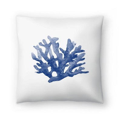 Blue shop coral pillow