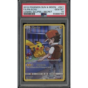 2019 Pokemon Sun and Moon Cosmic Eclipse Secret Rare Pikachu #241 PSA GEM MT 10 (Graded Card) - 1 of 3