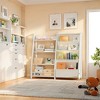 Vynxaria Bookshelf Series 24 in. Wide  3 / 4 Shelf Kids Bookcase with Side Pockets for Nurseries Playrooms and Classrooms - 3 of 4