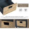 Whisen Rustic Storage Bench with 3 Drawers and 3 Rattan Baskets - 3 of 4