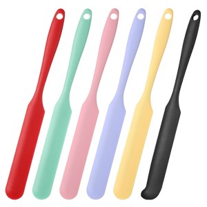 Unique Bargains Silicone Jar Spatula,  Heat Resistant Jam Spreader Non-Stick Long with Handle - 1 of 4