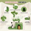 Karl Home 36 inch  Green Cat Tree with Leaves Multi-level Cat Tower with Scratching Post Condo - 4 of 4