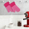REGALWOVEN Silicone Thick Cotton Lining Heat Resistant Oven Mitts 12.8 x 7.5 Inch Set of 2 - 3 of 4