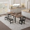 Extendable Rectangular Dining Table for 6, Modern Farmhouse Large Kitchen Table with Metal Legs, Space-Saving Dining Room Furniture for Apartments - 2 of 4