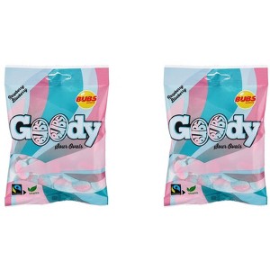 Bubs 2 Pack Goody Raspberry and Blueberry Sour Ovals Authentic Swedish Gummies – Sweet & Salty Treats 90g Per Bag - 1 of 3