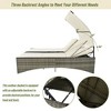 Outdoor Patio Rattan Daybed Sunbed with Canopy and Adjustable Backrest, Storage Box and 2 Cup Holders - 3 of 4