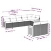 vidaXL 8 Piece Patio Sofa Set with Cushions Black and Cream - Without Table - 3 of 4