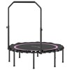 Soozier 45" Rebounder Trampoline for Adults, Foldable Mini Trampoline with Adjustable Handle Bar, Bungee Rebounder Jumping Cardio Trainer, Pink - 4 of 4
