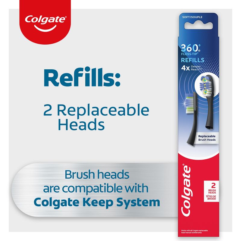 Colgate Keep Manual Toothbrush - Deep Clean Replaceable Brush Head Refills - 2ct, 5 of 10