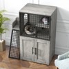 Cat Litter Box Enclosure, Double Layer Hidden Cat Washroom with Sturdy Ladder, Modern Cat Litter Box Furniture Hidden with Side Door - 2 of 4
