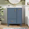Lyngins Modern Freestanding Bathroom Vanity with Sink, Bathroom Storage Cabinet with Door Shelf, 2-Tier Pull-Out Basket+Deep Drawer, Solid Wood Frame - 2 of 4