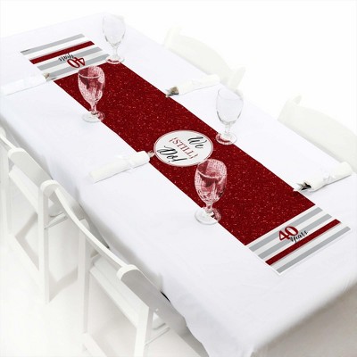 Big Dot of Happiness We Still Do - 40th Wedding Anniversary - Petite Anniversary Party Paper Table Runner - 12 x 60 inches