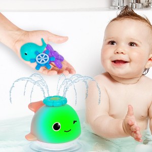 ArtCreativity Light Up Whale Bath Toy Sprinkler with 4 Sprinkler Attachments - 1 of 4