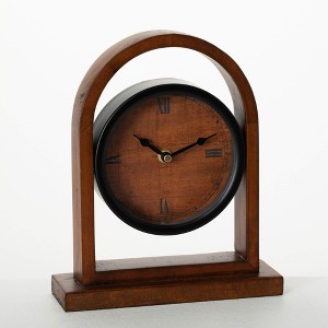 Sullivans 10.25" Arched Wood Framed Desk Clock - 1 of 3