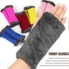 HTUTWOO Winter Fingerless Gloves, Knitting Warm Gloves with Faux Fur Wrist for Typing and Writing, Perfect for Men Women - 4 of 4