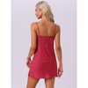INSPIRE CHIC Women's Silky Floral Lace Satin Side Slit Hem V-Neck Cami Sleeveless Dress - 3 of 4