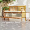 Aghana Digitals Teak Acacia Wood 2-Seater Outdoor Bench with Hidden Storage & Comfort Cushion for - 4 of 4