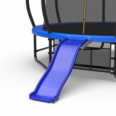Outdoor Trampoline Slide Attachment, Blue; Heavy-Duty Kids Slide, Easy Install, Weather-Resistant, Fun Backyard Accessory