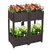 Slickblue 4Pcs Free Splicing Planting Box, Modular Garden Planter, Rattan Style, Brown, 16.93x15.75x15.75in - 2 of 4
