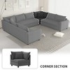 YOOCOZZ Chenille Sectional Sofa Piece with Pillows - 2 of 4