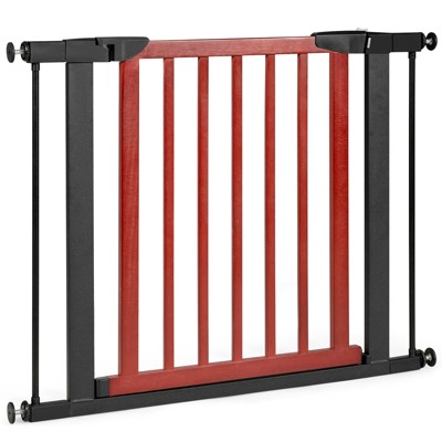 Infans Wood & Metal Safety Baby Gate Fits 29.5"-38" W Extendable Pet Gate Stairs Cherry