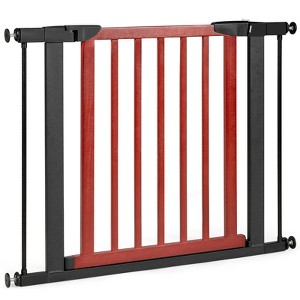 Infans Wood & Metal Safety Baby Gate Fits 29.5"-38" W Extendable Pet Gate Stairs Cherry - 1 of 4