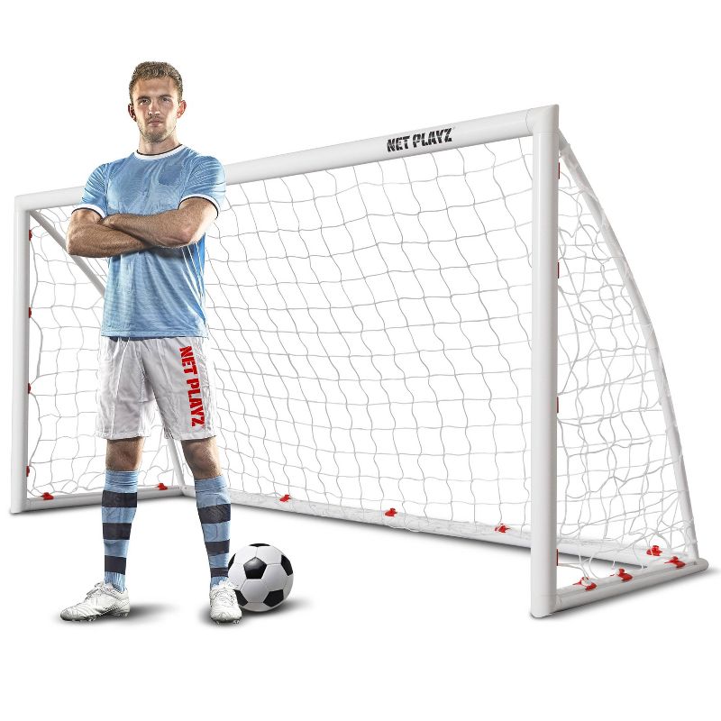 Net Playz High Strength Fast Setup PVC Backyard Soccer Goal - 8&#39; x 3 x 4&#39;, 3 of 7