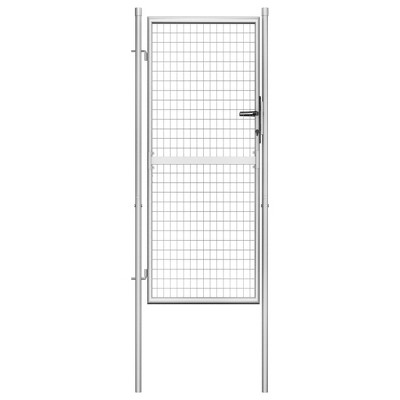 VidaXL Garden Gate Galvanized Steel 41.3 in.x88.6 in. Silver