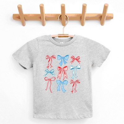 The Juniper Shop Patriotic Bows Stacked Coquette Youth Short Sleeve Tee