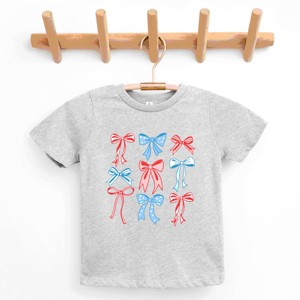 The Juniper Shop Patriotic Bows Stacked Coquette Youth Short Sleeve Tee - 1 of 4