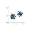 Black Bow Jewelry Blue Diamond 10mm Open Flower Post Earrings in Sterling Silver - 2 of 3