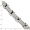Black Bow Jewelry Men's 14mm Stainless Steel & Black CZ Textured Link Bracelet, 8.5 Inch - 3 of 4