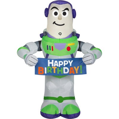 Gemmy Airblown Inflatable Birthday Party Buzz Lightyear, 3.5 ft Tall, white