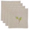 Saro Lifestyle Embroidered Vine Napkin, 20" Square, Natural (Set of 4) - 3 of 4