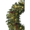 Perfect Holiday 24" Pre-lit Jasper Mixed Pine Wreath with Pine Cones & Red Berry Clusters - 3 of 3