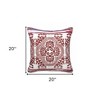 HomeRoots 20" X 20" Red White Purple And Pink 100% Cotton Geometric Zippered Pillow - 3 of 4