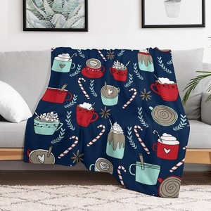 Christmas Hot Chocolate Christmas Throw Blanket Soft Fleece Christmas Blanket Cozy Flannel Throw for Couch Bed 40x50 inches - 1 of 1