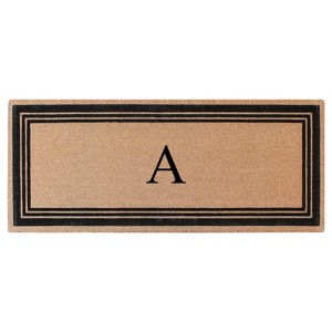 A1HC Natural Coir and PVC Backing Classic Border Flock Monogrammed Door Mat, Anti-Shed Entry Doormat - 1 of 4