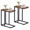 VECELO C Shaped End Table for Sofa Couch and Bed, Small Side Table for Living Room Bedroom, Snack TV Tray Laptop Table with Metal Frame, - 3 of 4